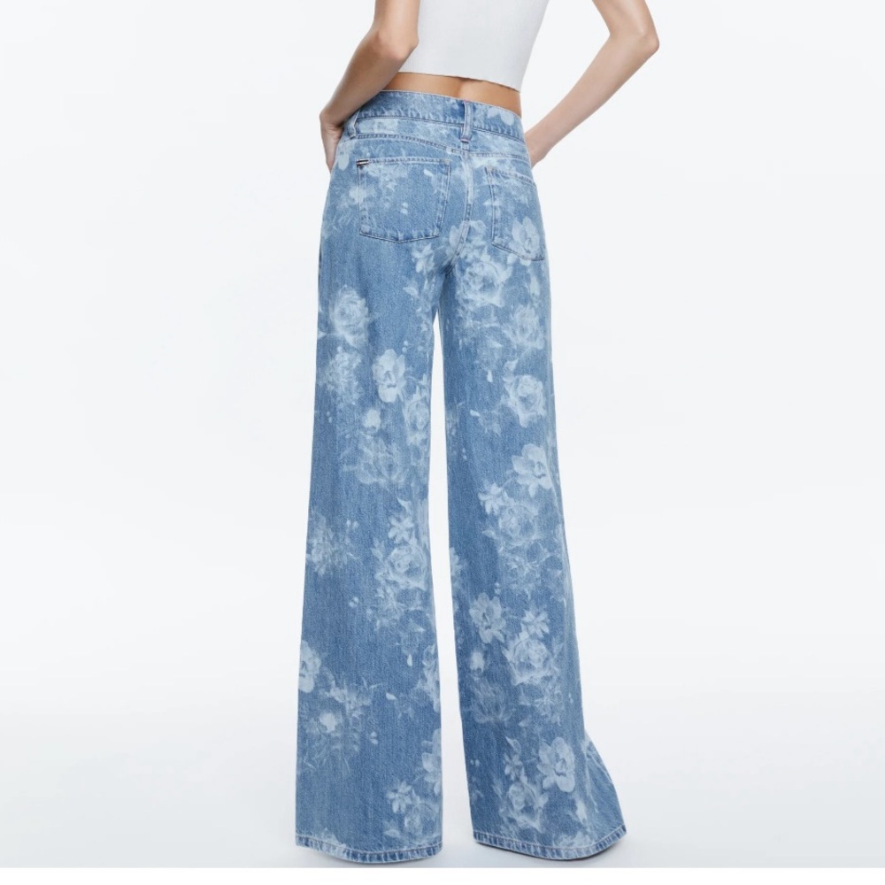Alice + Olivia Trish Floral Low Rise Jean